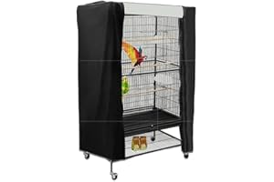 Daaxing Waschbare Abdeckung für große Vogelkäfige, mit verstellbaren Frontklappen, universelle Abdeckung für Vogelkäfig, verdunkelnd, gute Nacht, atmungsaktiv, Papageienschutz, 80 x 54 x 120 cm