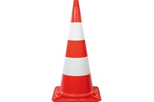 TMS PRO SHOP Leitkegel EXTRA, Weich-PVC, Farbe: rot-tagesleuchtend/weiß, Höhe: 100 cm, Art.-Nr. 38190 | Leitkegel | Pylone | Markierungskegel