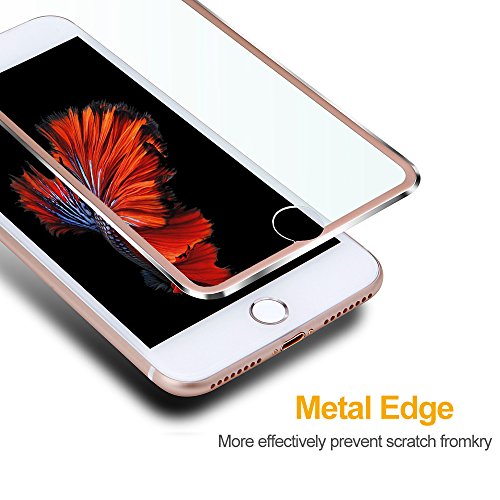 iPhone 6 Plus Schutzfolie,VIUME Vollständige Abdeckung Panzerglas Panzerfolie Hartglas Displayschutzglas für Apple iPhone 6Plus / 6s Plus displayschutzfolie 5.5″(Metall Rose Gold) - 6
