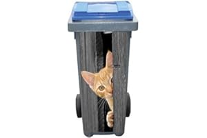 JM-DÉCO Stickers Poubelle déco Chat Poubelle 39x84cm