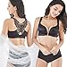 Produktbild BH Push up Damen Spitze Unterwäsche Schmetterling Zurück Super Dünn Nahtlose Ohne Bügel Große Größe Bra Vorderverschluss BHS Schön Front Schnallen mit 12 Kleiner Diamants (105/46CDE, Schwarz)