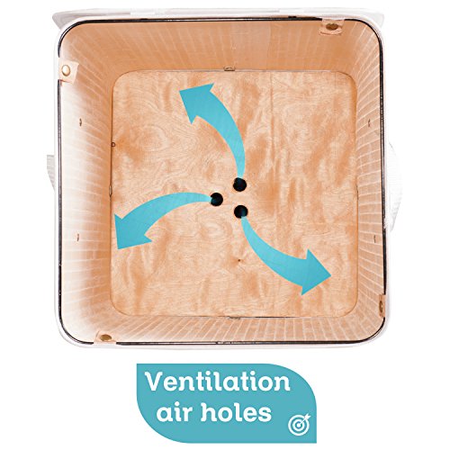 Tatkraft California Weiss Wäschekörbe Quadratisch mit Stoff Innensack 60L Bambus Maß 35X35X50H cm - 3