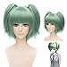 Produktbild HOOLAZA Grüne kurze gerade Pony mit 2 Pferdeschwanz Perücke Kayano Kaede Attentat Klassenzimmer Cosplay Perücke