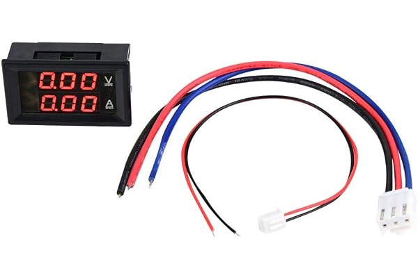 Walfront Digital voltmeter amperemätare, 3-siffrig DC 0-100V 50A/100A voltmeter amperemätare mätare dubbel LED panel röd blå (1)