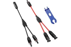 GOIYZTTR 1 Paires Câbles Solaires Répartiteur en Y Connecteurs Photovoltaïques Avec Clé MC4 Connecteur Mâle/Femelle pour Solaire Panneau Photovoltaïque Système