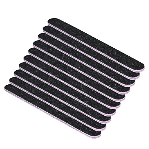 10 Stück Nagelfeile gerade schwarz grob 80/80 Kernfarbe Pink Profi-Qualität