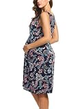 HOTOUCH Damen Umstandskleid Brautkleid Mutterschafts Kleid Umstands Schwangerschafts Kleid Ärmellos Rundhals Sommer Kleid - 6