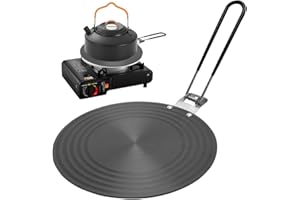 TUTAMAZ Induktion Adapter 24cm, Induktion Adapterplatte mit Faltbar Wärmeisolierunggriff, Induktionsadapter mit hoher Temperaturbeschichtung, Aluminium Induktionsadapterplatte für die Verwendung von Kochgschi