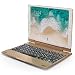 Produktbild iPad Pro 10.5 (2017) QWERTY Tastatur, Snugg Apple iPad Pro 10.5 (2017) Bluetooth Tastatur Hülle Case Cover [180 Grad drehbar] Leichtes Design - Auto wake/sleep Funktion [Beleuchtete Tastatur] Gold