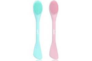 ‎MSQ MSQ Gesicht Reinigung Bürste, 2 Stück applikatorbürste Gesichtsmaskenbürste Gesichtsschrubber Maskenpinsel Silikon 2 in 1 Doppelkopf-Gesichtsbürste Zum Auftragen Und Reinigen