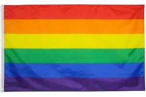 HPMAISON 90 X 150 cm Bandiera Arcobaleno Piede LGBT Gay per Interni all'aperto Pace Celebrazioni per Feste Decorazione per Sport da Giardino Colore vivido e Resistente allo sbiadimento UV