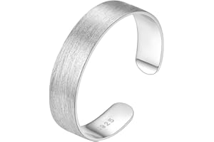 PROSILVER 925 Sterling Silver Open Ring for Men and Women 5 mm/10 mm/15 mm Wide Highly Polished/Brushed Band Ring Adjustable Finger Ring Minimalist Jewellery Accessory