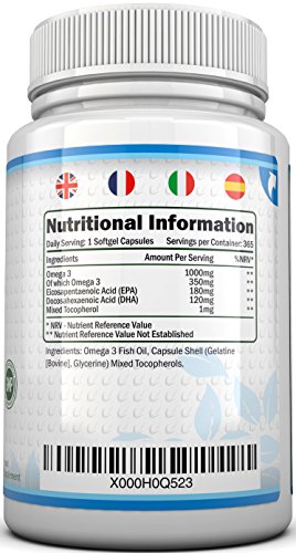 Omega 3 Fish Oil 1000mg - 365 Softgel Capsules - Up to 12 Month’s Supply - Pure Fish Oil with Balanced EPA & DHA - Contaminant Free Omega 3 - Made in the UK by Nu U Nutrition - Image 6