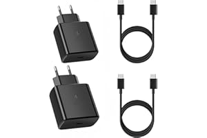 2 Pack USB C Ladegerät, 45W Schnellladegerät & 1.5M Ladekabel USB C PPS-Schnellladen Netzteil für Samsung Galaxy S24 Ultra/S24/S23+/S23/S22/Note20, Fast Charger Stecker Adapter für iPhone 17/16/15