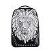 Produktbild MAGAI Animal 3D Lion Kopf Backapck PU Laptop Schultertasche für Männer (Color : Silver)
