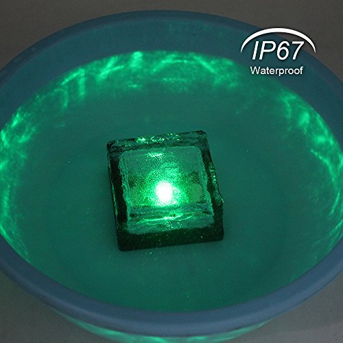Tomshine Led Solarleuchte,Led Bodeneinbauleuchte,Solar Glas Pflastersteine mit Lichtsensor,IP 67 Wasserdicht für Garten-Hof Pathway Außendekoration Warmweiß/Weiß/Farbwechselnd(4 Stück) - 5