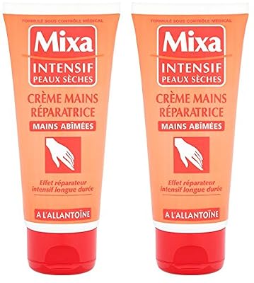 Mixa Intensif Peaux Sèches - Crème Mains Réparatrice Mains Abîmées à l'Allantoïne - 100 ml - Lot de 2