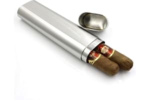 CNFLASK rostfritt stål cigarrfodral cigarrrör ficka cigarrhållare, Borstfinish, Klassisk