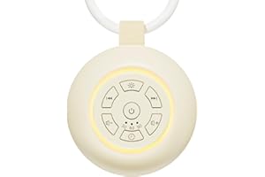 ‎GMEKA Tragbare White Noise Machine Baby, Weißes Rauschen Baby mit 24 Einschlafmusik und Stilllicht, Timer, Speicherfunktion, Einschlafhilfe, USB Wiederaufladbar, für Babys Erwachsene Sound Therapy