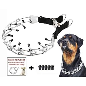 starter Collar Pinchos Perro,Collar Adiestramiento Perros – Collar De Cadena De Estimulación Especial para Perros De Entrenamiento con Cubierta Negra