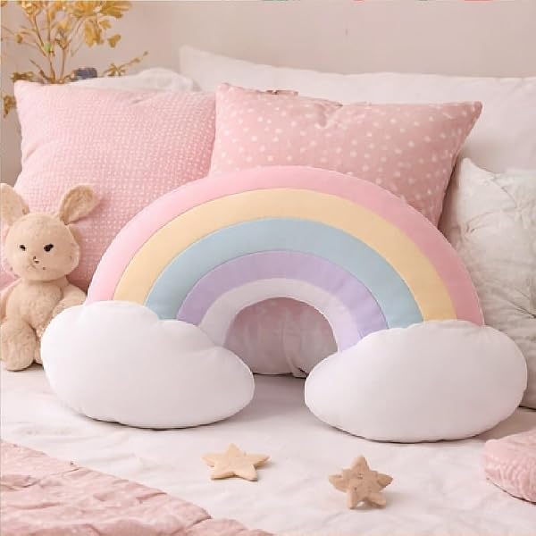 Buy 20inch Rainbow Pillow,Rainbow Cloud Shaped Pillows Candy Color