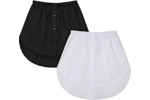 LSYYSL Extensor de dobladillo de minifalda ajustable, cintura elástica en capas, dobladillo versátil, reutilizable (negro, blanco)