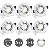 🌞Garantía de 3 años, devolución incondicional, sin preocupaciones después de la venta; paquete incluye: 6 ojos de buey led empotrable blanco (accesorios incluidos) + manual de instrucciones en idioma local