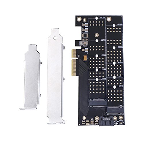 Screwdrivers set goodbene PCI-E 4X to NVMe M.2 NGFF B Key + M.2 NGFF M Key SSD Slot Adapter Card