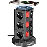Akım Korumalı Priz, Kule Tipi Priz, 12'li Priz Soketi, 12x Fiş Soketi, 1x Usb Girişi, 2x Type-C Girişi, Isıya Dayanıklı Yapı,
