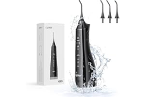 Apiker Idropulsore Dentale Professionale, Irrigatore Dentale con 4 Impostazioni per Pressione dell’Acqua e 3 Beccucci Multifunzione, Water Flosser IPX7 Cura Famiglia e Viaggi (Nero Inchiostro)