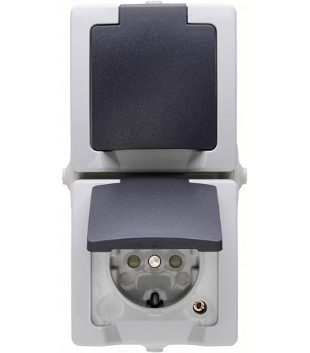 Solera 3360 Base ESTANCA Wasserdichter Sockel – Einziehbar, Doppelter Schalter, IP44, 250 V, Für Innen- Und Außenbereiche