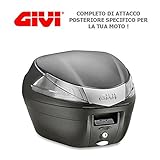  BAUL MONOLOCK GIVI B34 TECH 34 LTS NEGRO CON CATADIOPTRICO AHUMADO + SR105 PARA PIAGGIO VESPA LX 125 2006