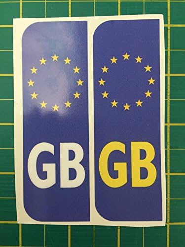 2 x Euro GB Badge Car Number Plate Self-adhesive Vinyl Stickers European stickers