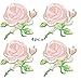 Produktbild zeng 4 Stück Stoff Aufkleber Abzeichen für Kleidung Kleidungsstück Cheongsam Applikationen DIY Zubehör Rose Blume Applique Stickerei Eisen auf Patches