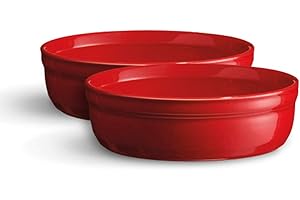 Emile Henry Eh344013 Set de 2 Moules à Crème Brûlée Céramique Rouge Grand Cru 12 x 11 x 3 cm