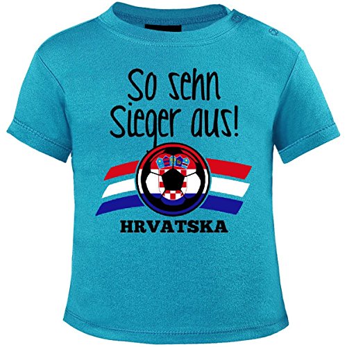 Mikalino Baby T-Shirt So sehn Sieger aus Hrvatska Kroatien kurzarm, Farbe:atoll;Grösse:92/98
