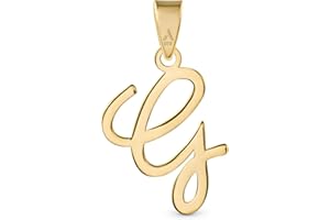 Amberta Italian 9ct Gold Initial Pendant for Women and Men | Real Letter Pendant Without Chain | Solid Gold