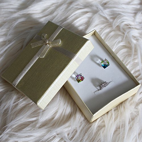 Curtzy TM 12 Geschenk Boxen für Ringe Halsketten Ohrringe Geschenke Kästchen für Schmuck, Handarbeiten in verschiedenen Farben - 5