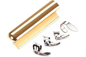 Alnicov Gitarre Slide Steel Stainless Tone Bar for Lap Steel Guitar Hawaiian Guitar Electric Guitar with Metal Thumb Finger Picks Plektrums,Gold