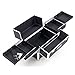 Mollycoddle 33 Inch Black Make Up Cosmetic Beauty Trolley Case w/ 4-360 Degree Rotating Wheels