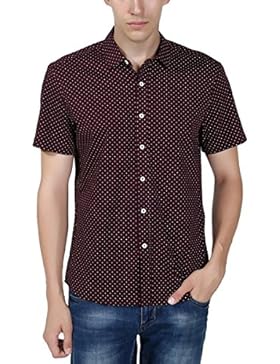 Dots Cotone Casuale LKDJCWX Uomo Stampato Camicia A Maniche Corte