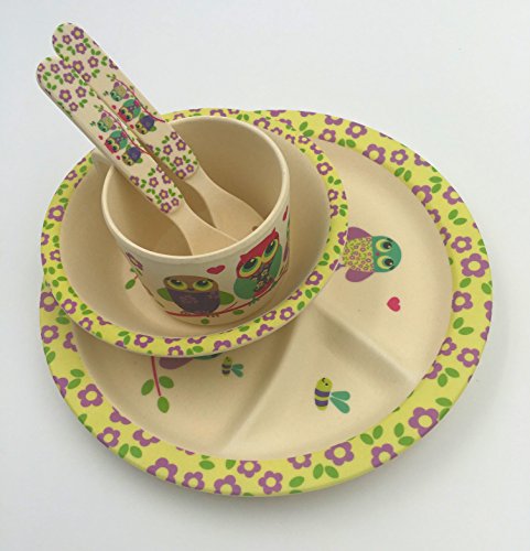 Aus diesen niedlichen Bambusgeschirr von Bebanino macht die Mahlzeit für Ihre Kinder Spaß! Ideal für die ersten selbständigen Häppchen, dass 5-teilige Bambus Geschirr Set ist aus biologisch abbaubaren Bambus hergestellt / Kinder-Baby Bambusgeschirr Set ist geruchs- und geschmacktsneutral Spülmaschinengeeignet und robust! Einfach ein farbenfroher Hingucker am Tisch. - 8