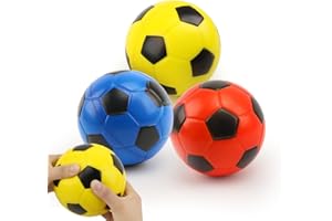 Cartlant 3Pcs 15CM Baby Football Foam Ball for Kids, Toddler Small Soft Footballs Set Lightweight, Mini Silent Sponge Soccer Toy Sport Gifts for Childrens Indoor Outdoor Pool Beach Playground