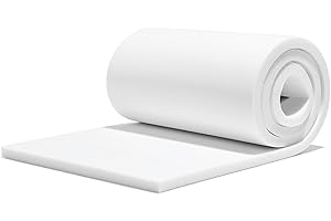 Exclusively Designed by Brit Cotton White Extra Firm Upholstery Foam Cut to Size-High Density Foam for Sofa, Cushions & Padding-Foam for chair Pad Replacement (1 Inch Thick - White Firm, 27 x 27)