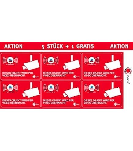 ISecur Aufkleber Alarm Gesichert – 10 Stück, Rund 4 Cm, Innenklebend, UV-beständig – Für Fenster & Türen