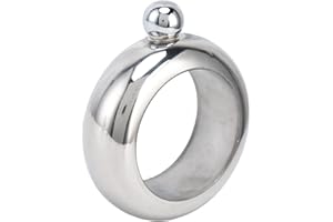 OMABETA Pulsera Petaca, Petaca Brazalete Pulsera Acero Inoxidable Vino Frascos Regalo Joyas Regalos Embudo Brazalete Alcohol Licor Botella de Almacenamiento para Llevar Bebidas con Embudo 100ml