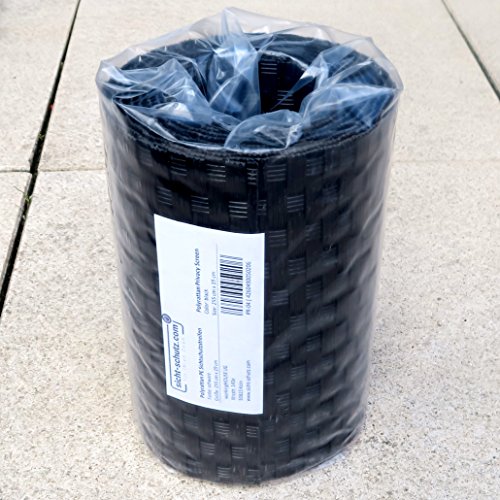 workingHOUSE Polyrattan-Sichtschutzstreifen, Sichtschutz für Doppelstabmatten Zaun, 19 x 250 cm (Schwarz) - 7