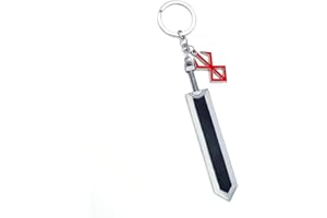 ERKIC CuNto Juego Berserk Guts Espada Llavero Leyenda Guerrero Negro Zinc Aleación Colgante Llavero Armas Llavero Coche Hombres Anime Accesorios, rojo, L