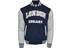 GWCC LE170NG London England Unisex Baseball Jacket Navy Grey