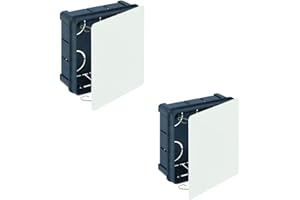 RASMACOR | Pack 2 unidades Caja registro empotrar 100x100x45 | Tapa con garras metálicas | Caja empotrar electricidad 100x100 | Solera 562